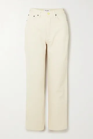 Still Here - Blue Ridge Embroidered Crochet-trimmed Cotton-twill Straight-leg Pants - Cream