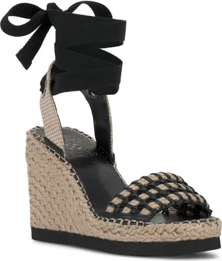 Brisshel Ankle Wrap Espadrille Platform Wedge Sandal