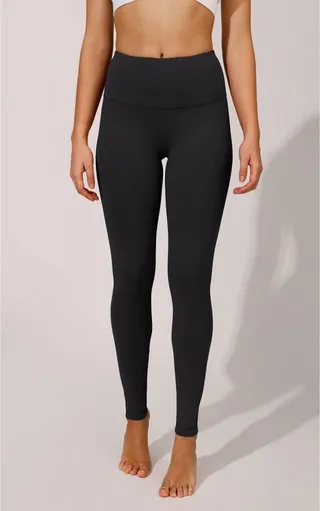 90 Degree By Reflex "Squat Proof" Interlink High Waist Legging - Black - Small