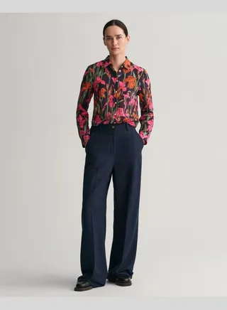 GANT Regular Fit Iris Print Cotton Silk Shirt