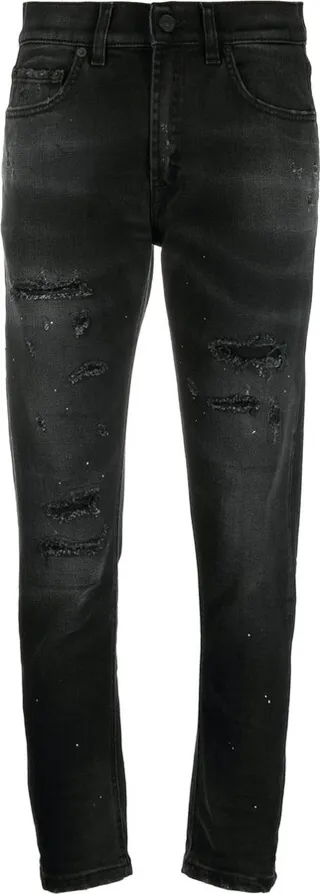 Mila distressed straight-leg jeans