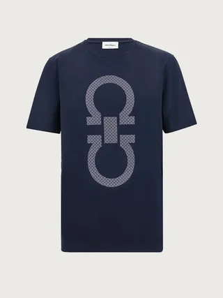 Ferragamo Men Maxi Gancio t-shirt Blue