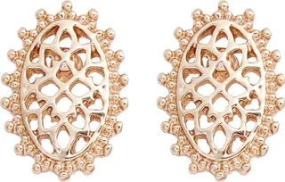 Crystal Oval Button Earrings
