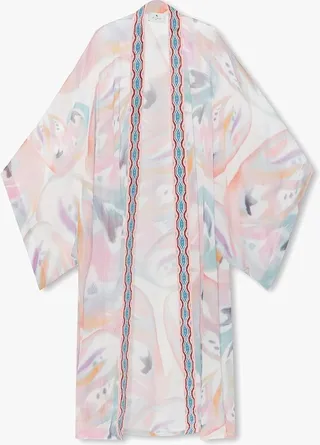 Etro Patterned Wide Sleeved Poncho