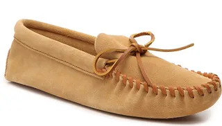 Minnetonka Leather Laced Slipper