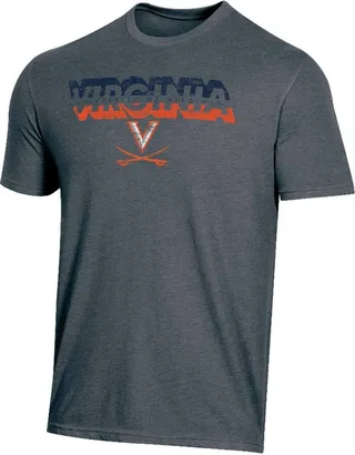 NCAA Virginia Cavaliers Men's Charcoal Heather Distressed T-Shirt - L