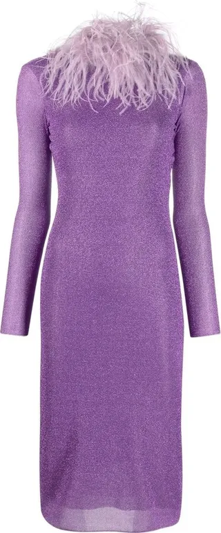 Fur-Embellished Midi Dress