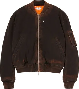 Diag logo-print bomber jacket