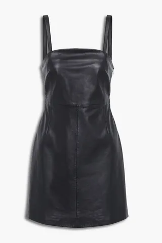 Leather mini dress