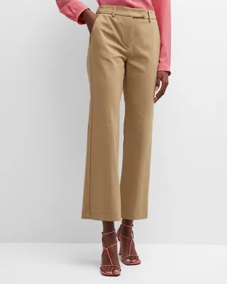 Fify Cropped High-Rise Stretch Trousers