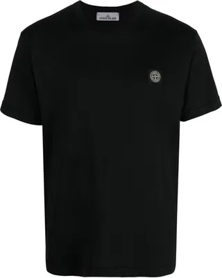 Black Compass Patch Cotton T-Shirt