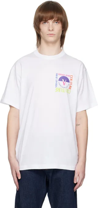 Versace Jeans Couture White V-Emblem T-Shirt
