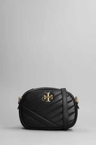 Kira Chevron Shoulder Bag In Black Leather