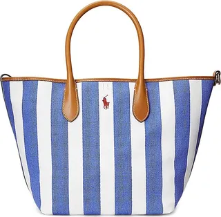 Medium Reversible Striped Canvas Tote