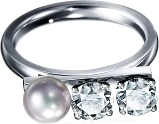 18kt white gold Collection Line Balance diamond twin ring