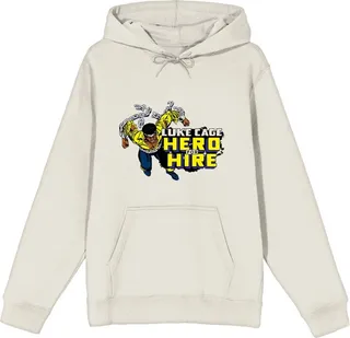 Marvel Comic Luke Cage Classic Superhero Graphic Men's Black Hoodie-XXL