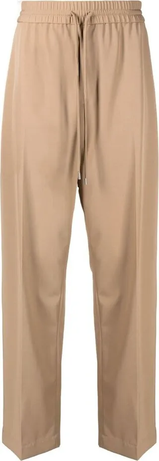 Drawstring Straight-Leg Trousers