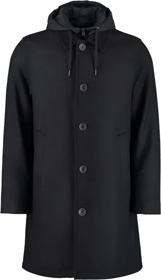 Herno Single-Breasted Hooded Coat