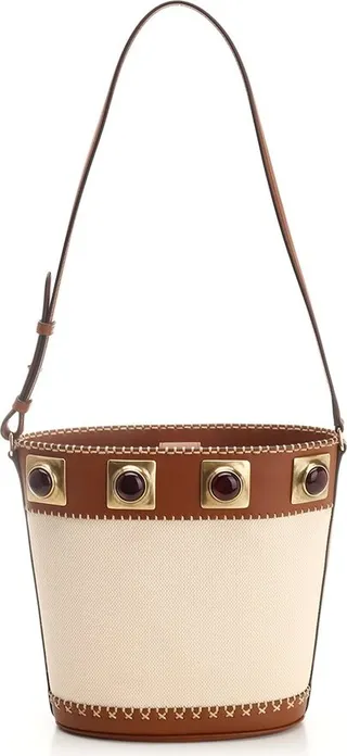 Etro Crown Me Embellished Medium Bucket Bag