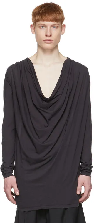 Balmain Black Cotton Long Sleeve T-Shirt