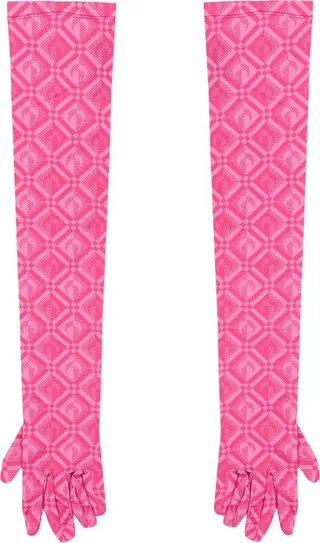 Marine Serre Monogram Jacquard Elbow-Length Gloves