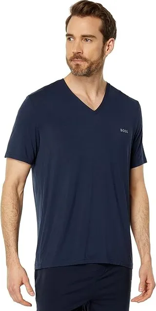 BOSS Comfort V-Neck T-Shirt (Deep Sea Blue) Men's Clothing