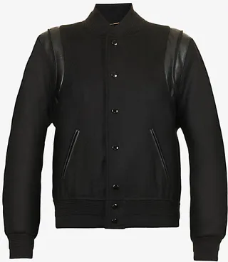 Womens Noir Teddy Wool-jersey Bomber Jacket