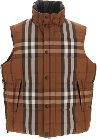 Burberry Checked Button-Up Gilet