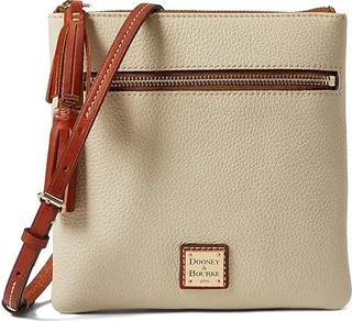 Dooney & Bourke Pebble Double Zip Tassel Crossbody (Bone) Handbags