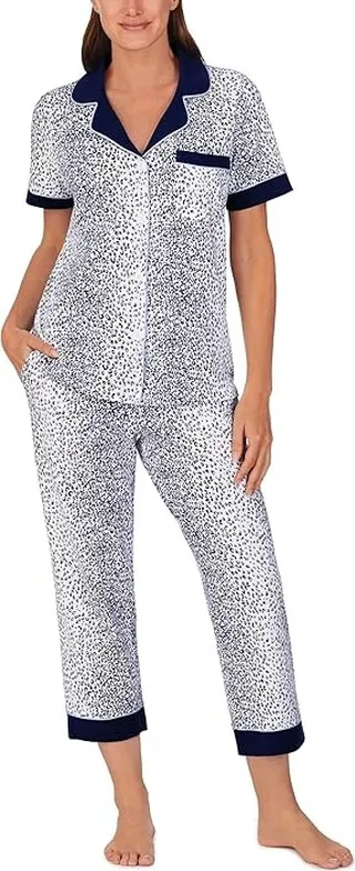 Bedhead PJs Short Sleeve Cropped PJ Set (Sea Kitten) Women's Pajama Sets
