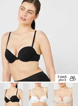 3 Pack Wired Balcony Bra