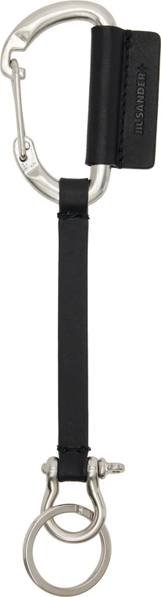 Jil Sander Black Leather Keychain