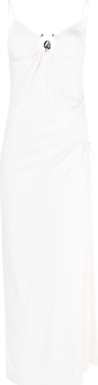Gemstone-Embellished Sleeveless Maxidress