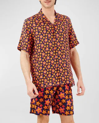 Men's Linen Stars Camp Shirt