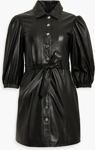 Albe belted leather mini dress