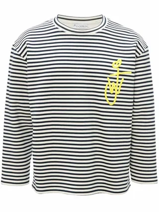 logo-embroidered striped T-shirt