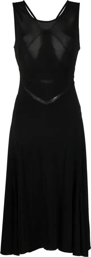 Lace-Detail Midi Dress