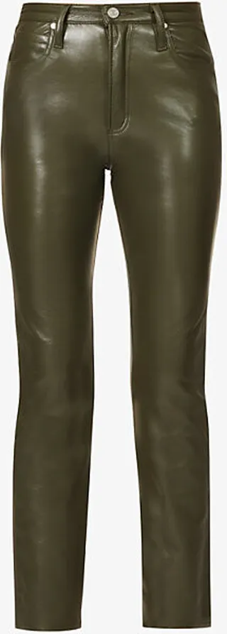 Womens Fatigue Le High 'N' Tight Straight-leg Recycled Leather-blend Trousers