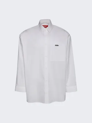 Half Moon Wide Shoulder Shirt White