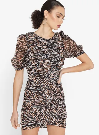Printed Puff Sleeve Dress