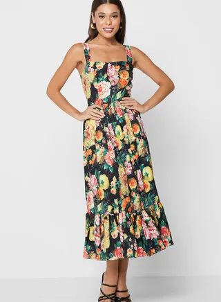 Floral Print Fit & Flare Dress