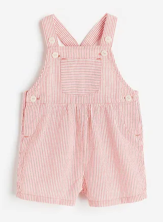 Kids Seersucker Dungaree Shorts