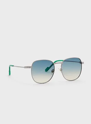 Rounded Aviator Ombre Sunglasses