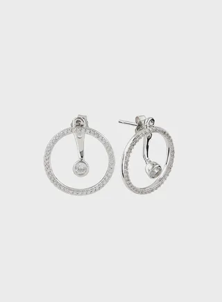 Round Earjackets Lobe Earrings