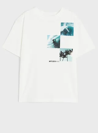 Kids Sea Waves Print T-Shirt