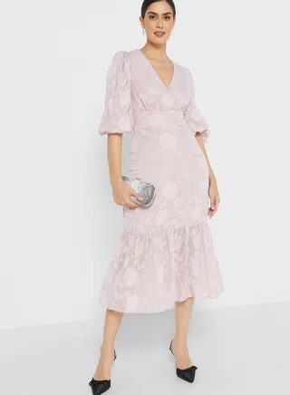 Textured Fit & Flare Dress