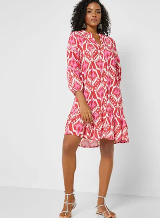 Embellished Printed Dress