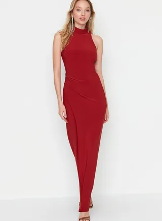 High Neck Knitted Bodycon Dress