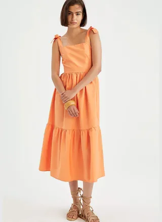 A Cut Strappy Maxi Dress