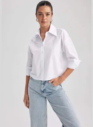 Woman Woven Long Sleeve Shirt